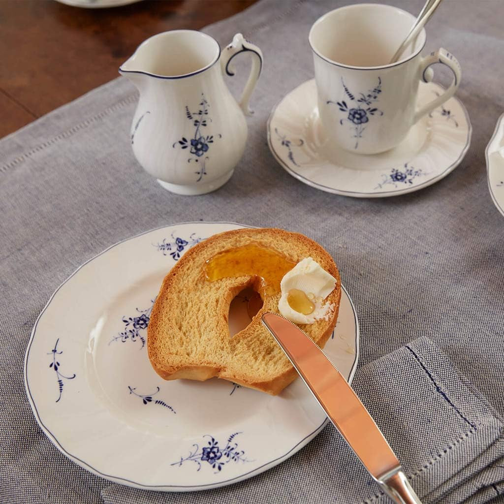 Villeroy & Boch Vieux Luxembourg Milchbecher, 300 ml, Premium Porzellan, Weiß/Blau, 1023410760, Mehrfarbig