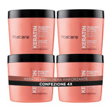 | Keratin – Stärkende Haarmaske für sprödes und geschädigtes Haar mit Keratin und Arginin für stärkeres und weicheres Haar 4 x 500 ml Naty Shop Haarmaske 500 ml (4er-Pack) Maske