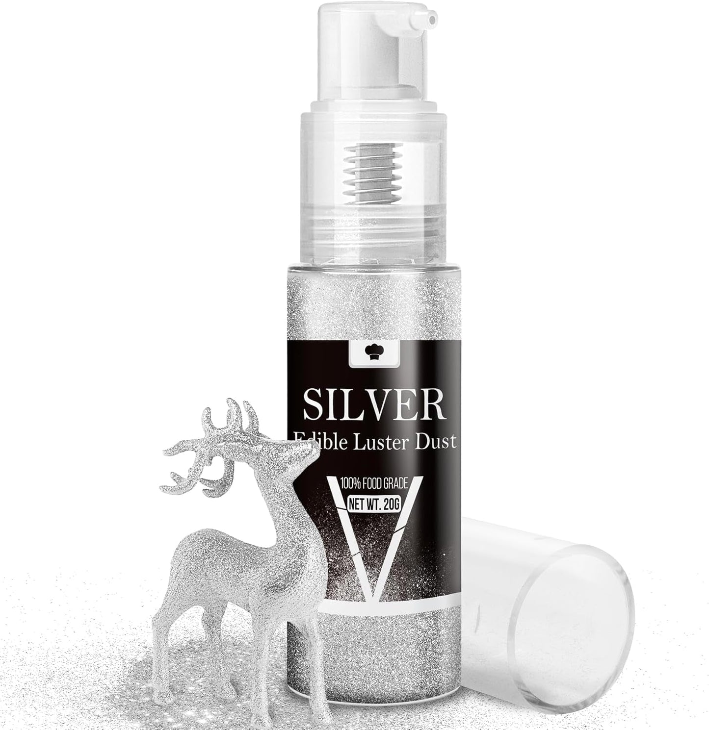 Essbares Glitzerspray-Set – 20 g schillernder Glitzerstaub für Getränke, Champagner, Kuchen – essbare metallische Lebensmittelfarbe für Cocktails, Wein, Likör, Backen, Kuchen
