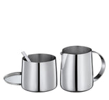 Cilio DELIZIA Zahn und Tasse Milch | Kaffee-Set | Milchbecher und Behälter aus Edelstahl | Stapelbar | Mit Löffel | Portionen: 250 ml Milch und 220 g Zucker