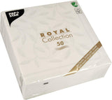 Papstar, 50 Servietten „ROYAL Collection“ 1/4 Falz 40 cm x 40 cm weiß „New Mediterranean“, #11652