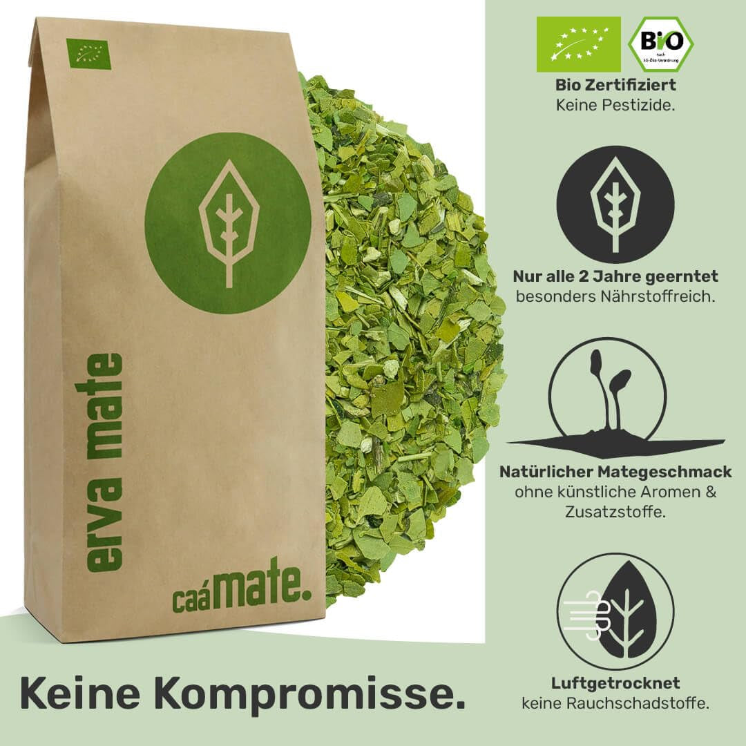 Mate-Tee-Probierset ● 4 Sorten Bio-Mate-Tee ● je 100 g Erva Mate + Yerba Mate + Grüner Mate-Tee + Gerösteter Mate-Tee
