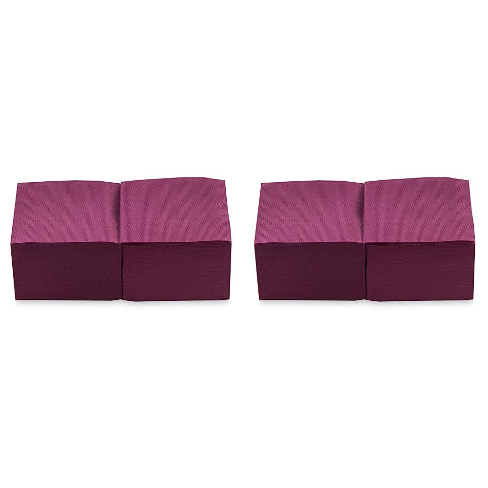 Saten Ser22104961 Coktail-Serviette, 20 x 20, 2-lagig, 1/4-Faltung, 100 Servietten, Punta-Punta, Schwarz