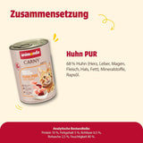 animonda Carny Adult Single Protein Pure Chicken (6 x 400g), Nassfutter für ausgewachsene Katzen mit einer einzigen Proteinquelle, Nassfutter für ausgewachsene Katzen, getreidefrei und zuckerfrei