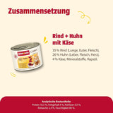 Animonda Carny Senior Nassfutter für Katzen mit Rind + Huhn + Käse (6 x 200 g), getreide- und zuckerfreies Nassfutter für Katzen ab 7 Jahren, mit frischen und fleischigen Zutaten