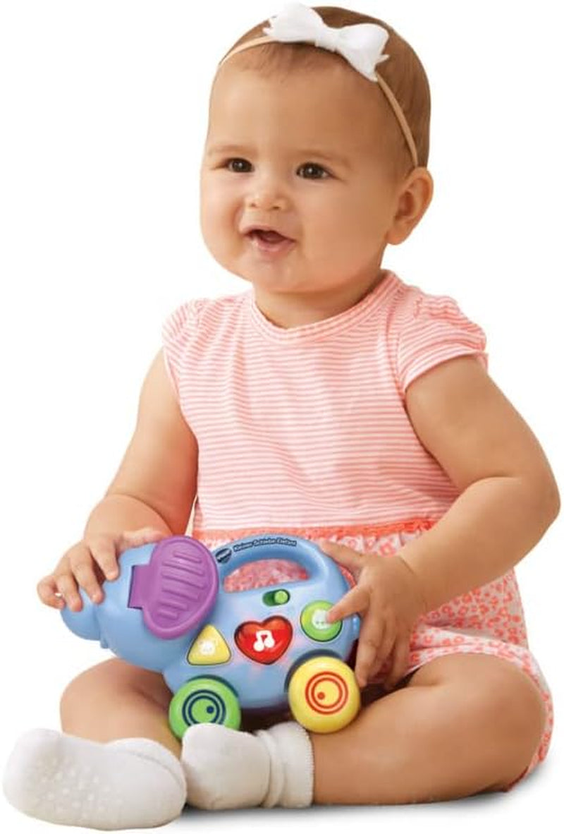 Vtech Baby Little Pushing Elephant – Interaktives Schiebe- und Spielspielzeug – Mit Liedern, Melodien, Sätzen und Geräuschen – Für Kinder im Alter von 6–36 Monaten Babyspielzeug Naty Shop