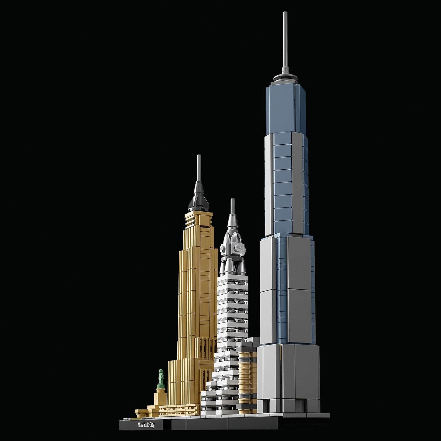LEGO Architecture New York City-Set, Skyline-Modellbausatz mit World Trade Center und Freiheitsstatue, Kunsthandwerk für Erwachsene, Heim- und Bürodekoration, Geschenke für Frauen und Männer 21028 Bausets Besuchen Sie den LEGO-Store