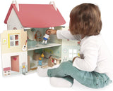 Janod – Mein erstes Puppenhaus aus Holz – 10 Zubehörteile – Puppenmöbel – magnetische Türen und abnehmbares Dach – FSC-zertifiziertes Holzspielzeug – ab 3 Jahren