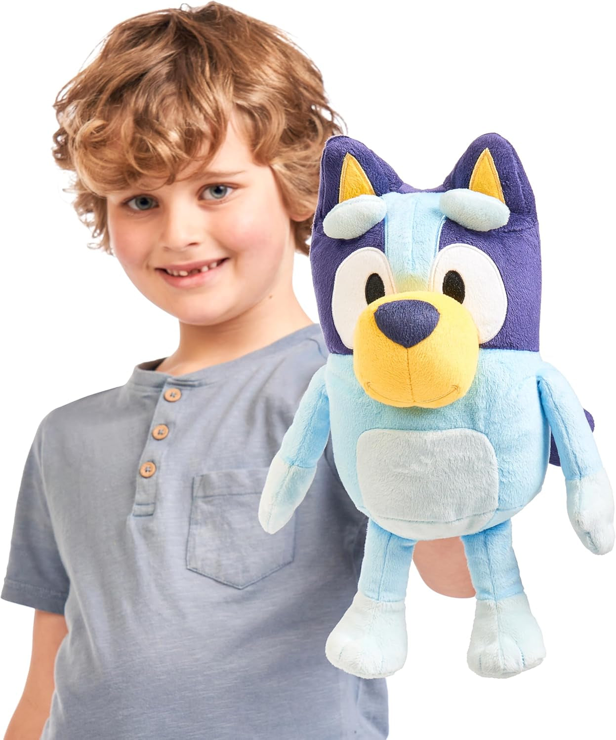 Blaues Plüschtier mit Soundeffekten, funktionelles Plüschtier, interaktives Plüschtier, sprechendes Plüschtier, Plüschtier (33 cm) Naty Shop Dolls