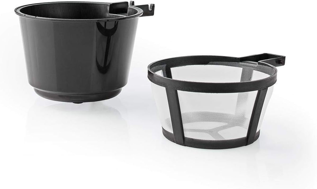 NEDIS Espressor – Filterkaffee – 0,4 l – 1 Tasse – Timer – Schwarz/Silber