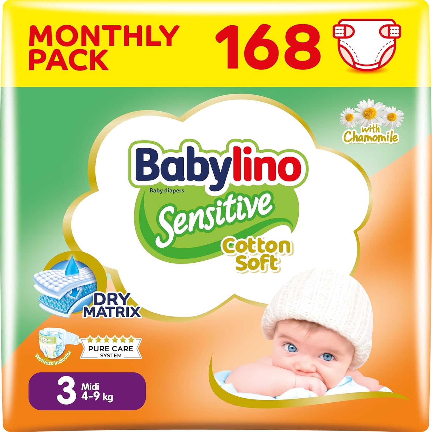 Windeln für empfindliche Babys, Größe 7, extra groß plus (+15 kg), 14 Stück