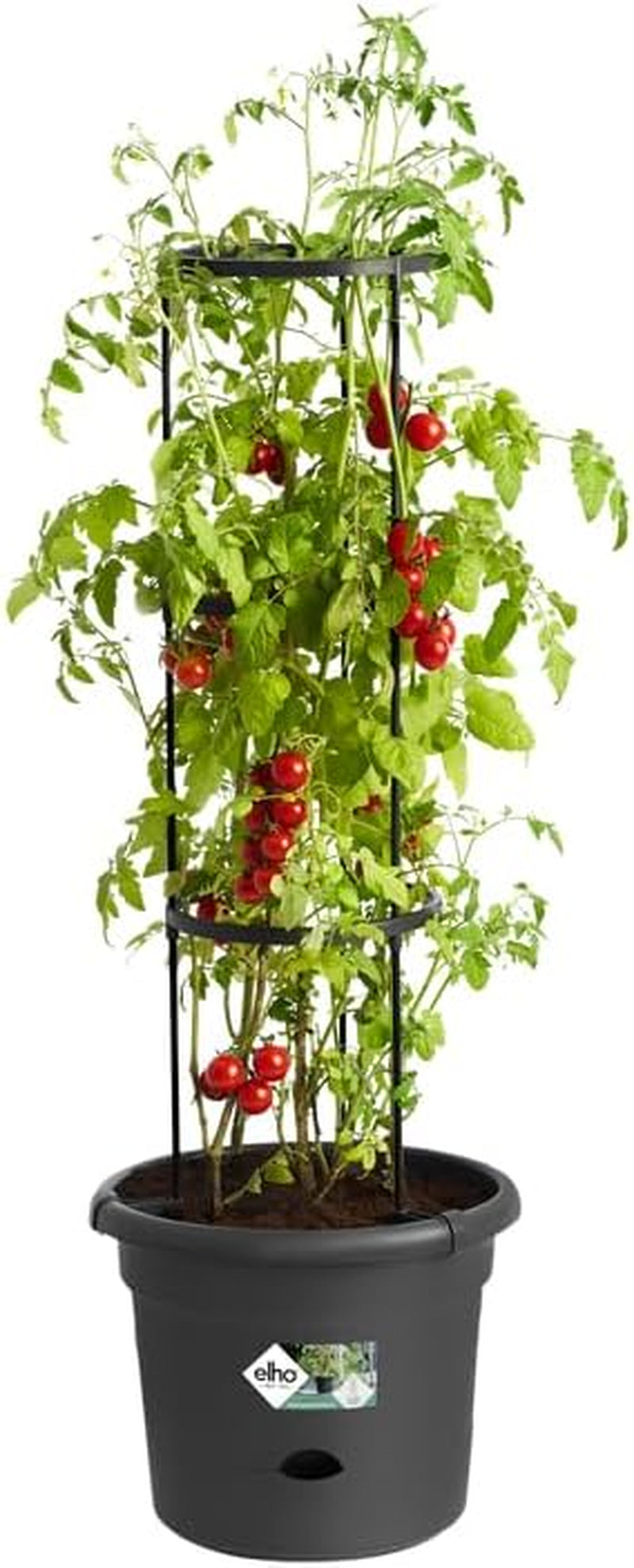 elho Green Basics Tomatentöpfe 33 – Blumentöpfe für den Anbau und die Ernte im Freien – Ø 33,5 x H 26,0 cm – Schwarz/Vivid Black