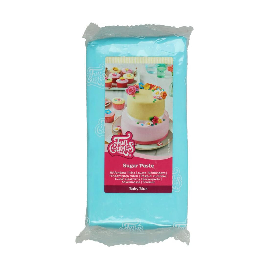 FunCakes Baby Blue Rollfondant: Einfach zu verwenden, glatt, flexibel, weich und biegsam, perfekt zum Dekorieren von Kuchen, halal, koscher und glutenfrei. 1 kg Naty Shop Default Title Zuckerpaste