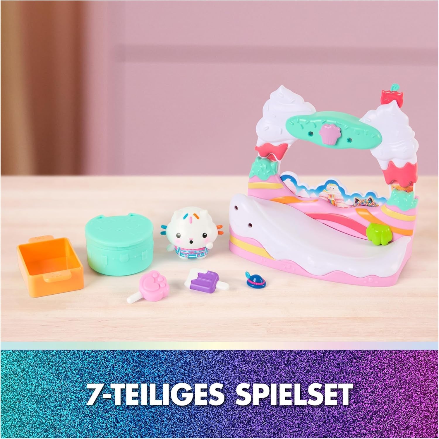 DREAMWORKS GABBY'S DOLLS HOUSE: DER FILM – Kuchis süßer Balkon-Spielset mit Puppenhausfiguren und Zubehör für Kinder ab 3 Jahren