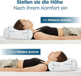 ORTHOVERSE Orthopädisches Kissen – Nackenstützkissen, Schlafkissen, Kopfkissen, Memory-Schaum-Kissen, Kopfkissen, Nackenschmerzkissen – höhenverstellbar, Aloe Vera-Bezug, medizinisches Hilfsmittel Naty Shop Cervical Orthopedic Pillows