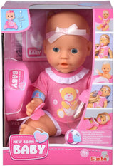 Simba 105030069 – Neugeborene Babypuppe, trinkende und fütternde Vinylpuppe mit Geburtsurkunde und Zubehör, 4 Teile, 30 cm, Puppe, Alter 3+ Naty Shop Süße Puppen
