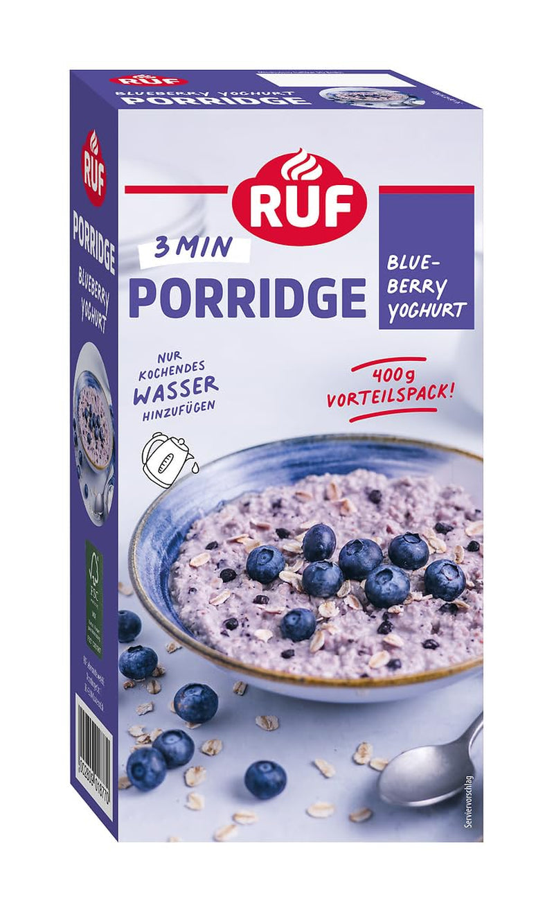 RUF Zimt-Apfel-Haferflocken mit ganzen Haferflocken, zartem Zimtgeschmack und getrockneten Apfelstücken, Snacks, Großpackung, 1 x 400 g