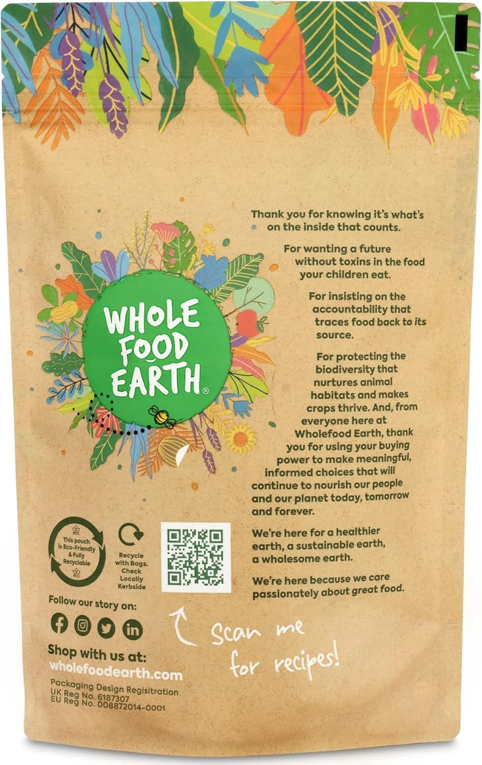 Wholefood Earth Weizenbulgur – gentechnikfrei – natürlich – vegan – milchfrei – ohne Zuckerzusatz, 500 g