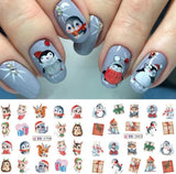 3D-Weihnachts-Nagelaufkleber, selbstklebend, Wassertransfer, Weihnachtsbaum, Schneeflocke, Elch, Pinguin, Weihnachts-Nagelkunst, Winter-Nageldesign, Weihnachtsaufkleber, Nagelzubehör