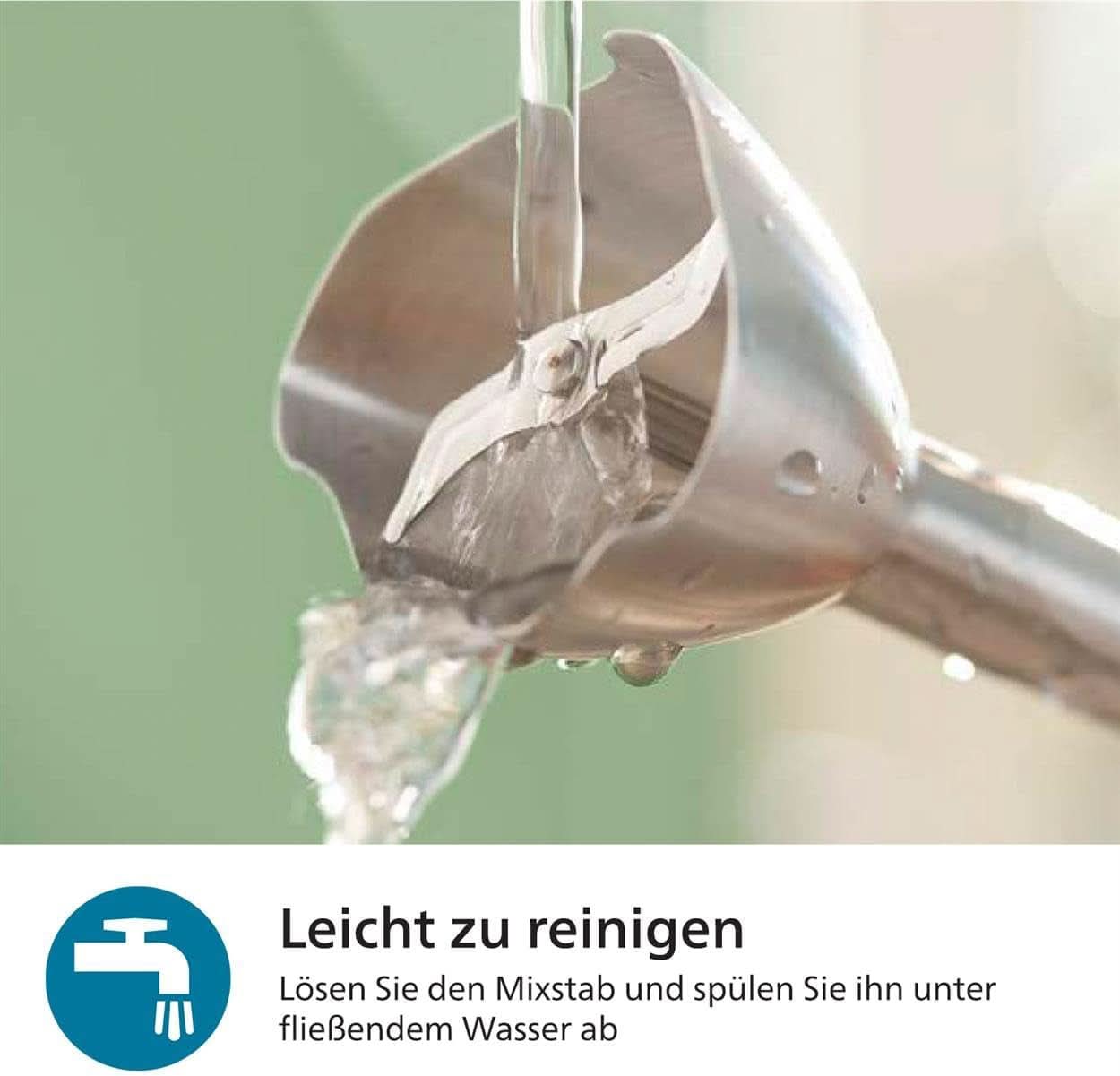 Philips 5000-Serie Stabmixer - 1200W Leistung. Promix-Technologie. LED-Geschwindigkeitsanzeiger. Stufenlose Geschwindigkeitseinstellung. Kompaktes Design. Leicht Zu Reinigen. Schwarz (HR2681/00) Küche Naty Shop