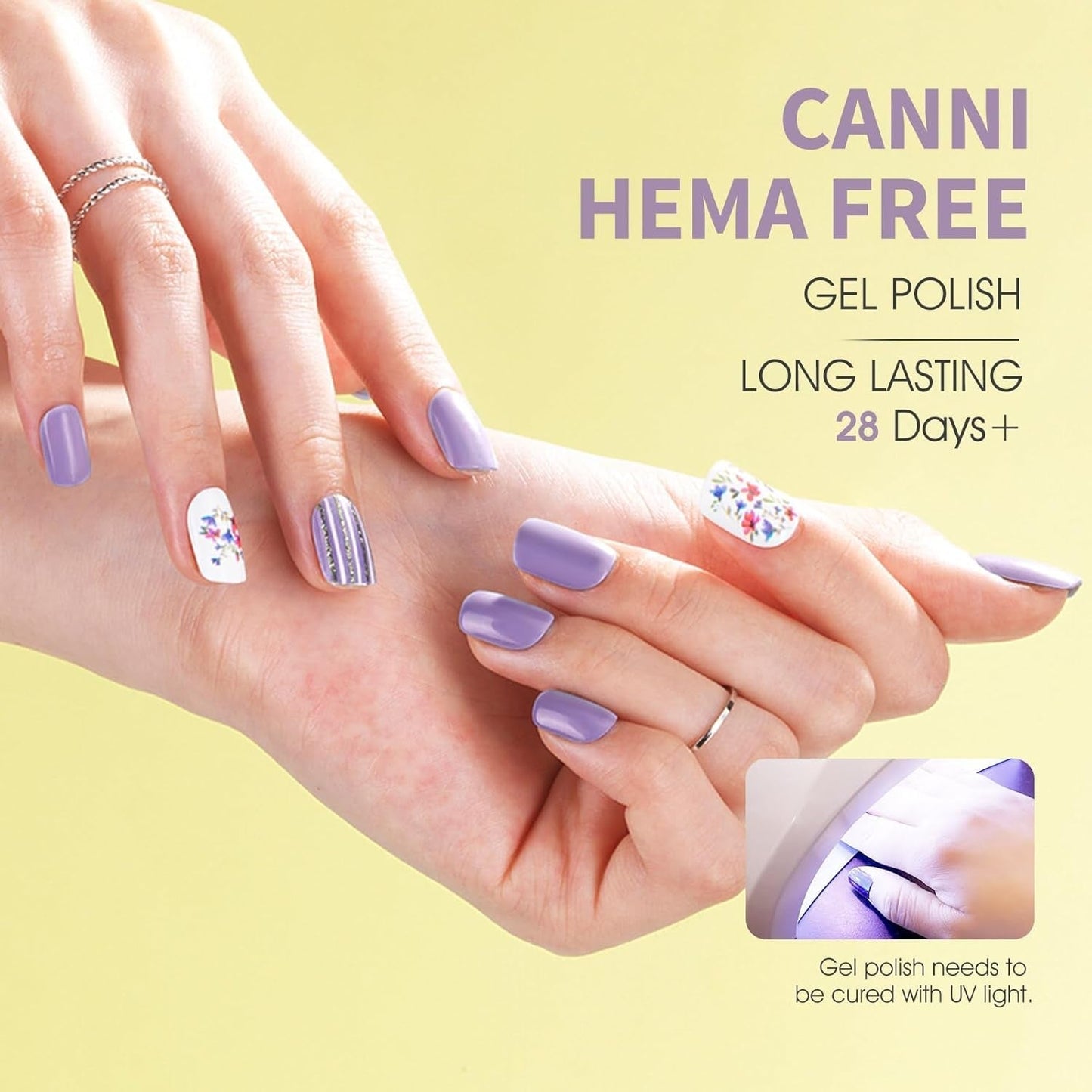 CANNI Gel-Nagellack, semipermanent, dunkelviolett, Nagellack, UV-Gel, Soak Off, Maniküre