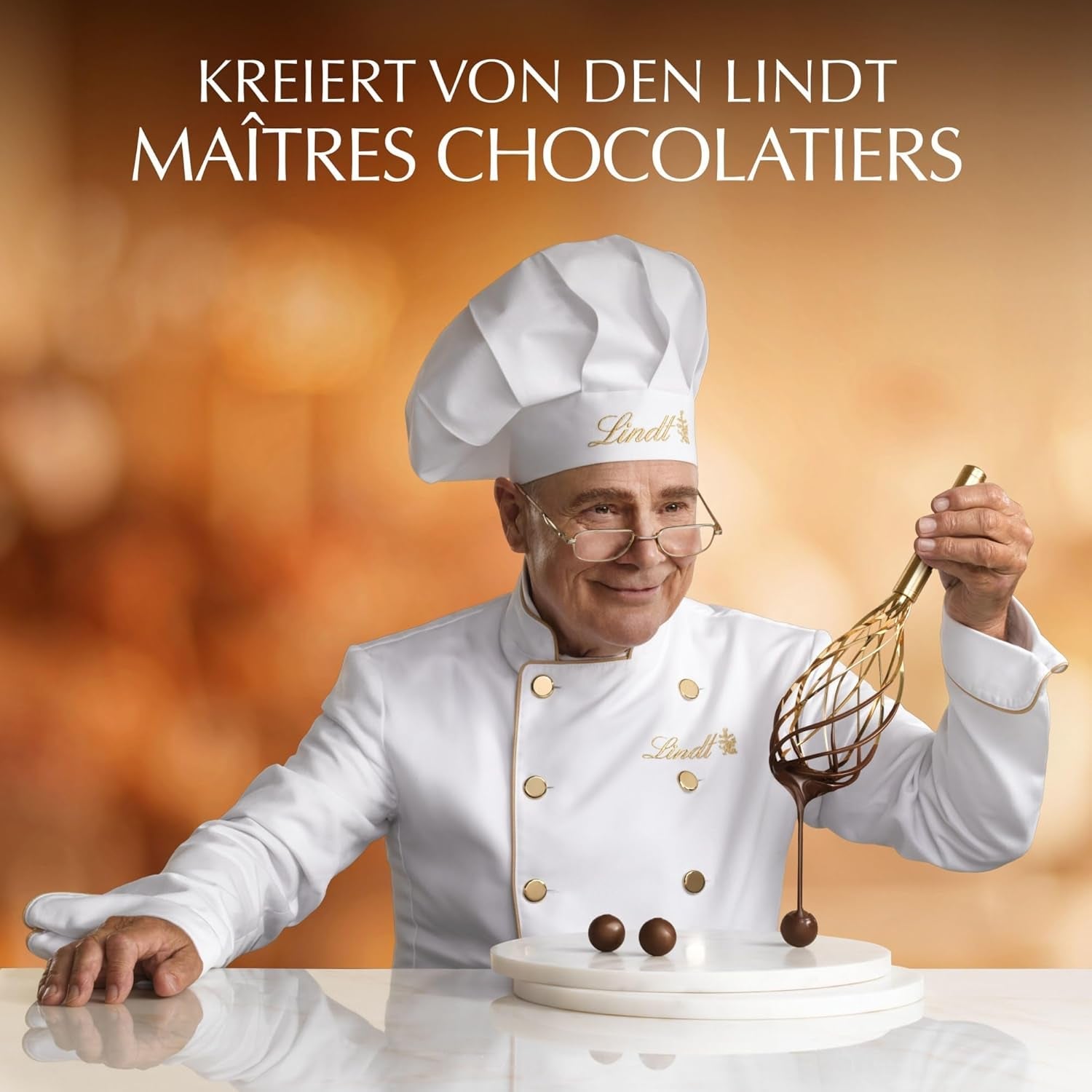 Lindt-Schokolade | LINDOR gesalzenes Karamell-Kornett | 500g | 38 Milchschokoladenkugeln mit Salzkaramellfüllung | Geschenk aus Schokolade