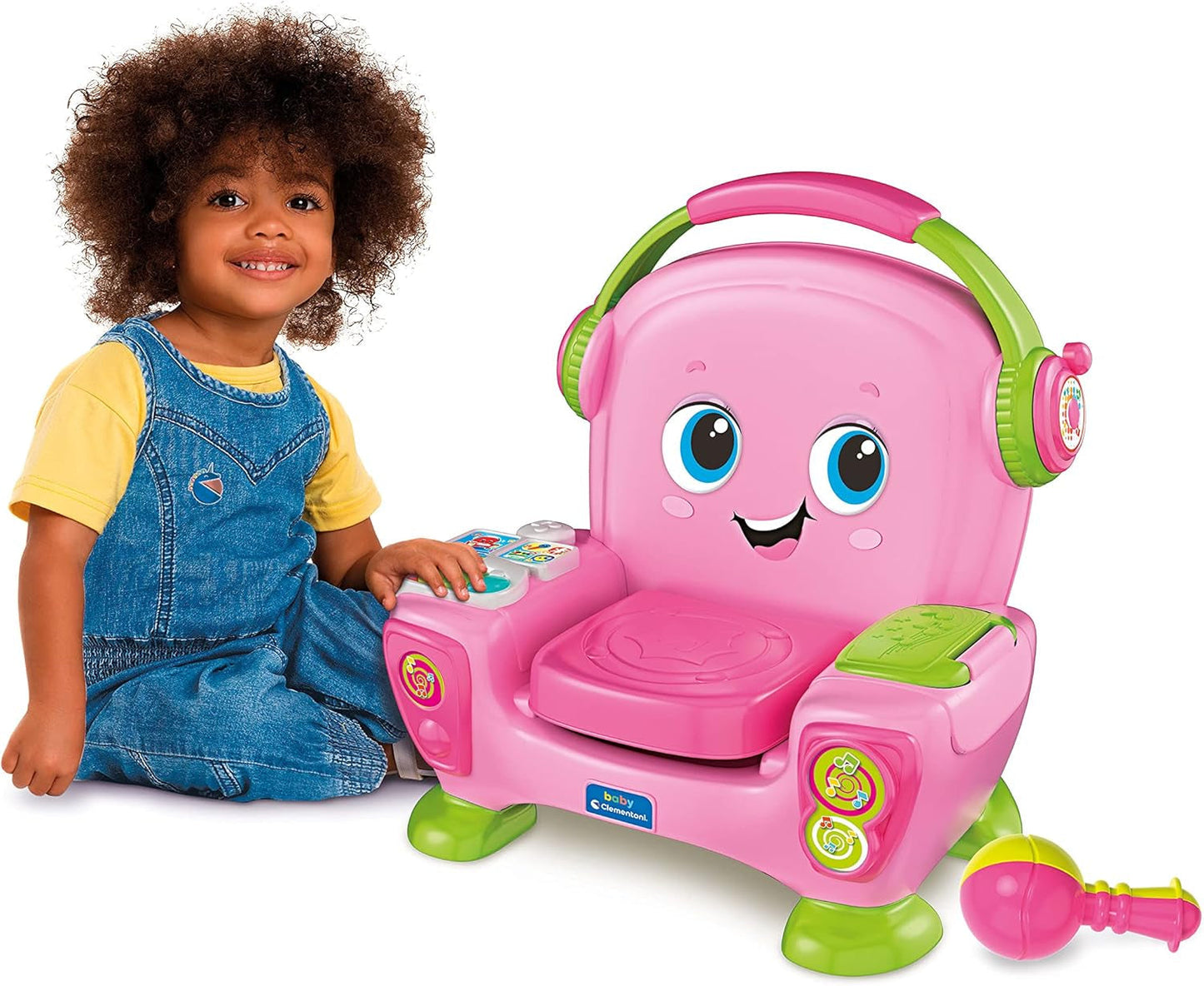 Clementoni 17755 Singsessel mit rosa Klang und Tanz – interaktiver und multifunktionaler Sessel für Kinder auf Italienisch, Spielzeug 1 Jahr – Made in Italy, mehrfarbig Toys Bebe Naty Shop