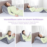 Verstellbares Federkissen aus hochdichtem Schaumstoff, ergonomisches Rückenkissen für Bett und Sofa, Anti-Reflux-Lesekissen zum Schlafen, Spielen, Fernsehen (schwer)