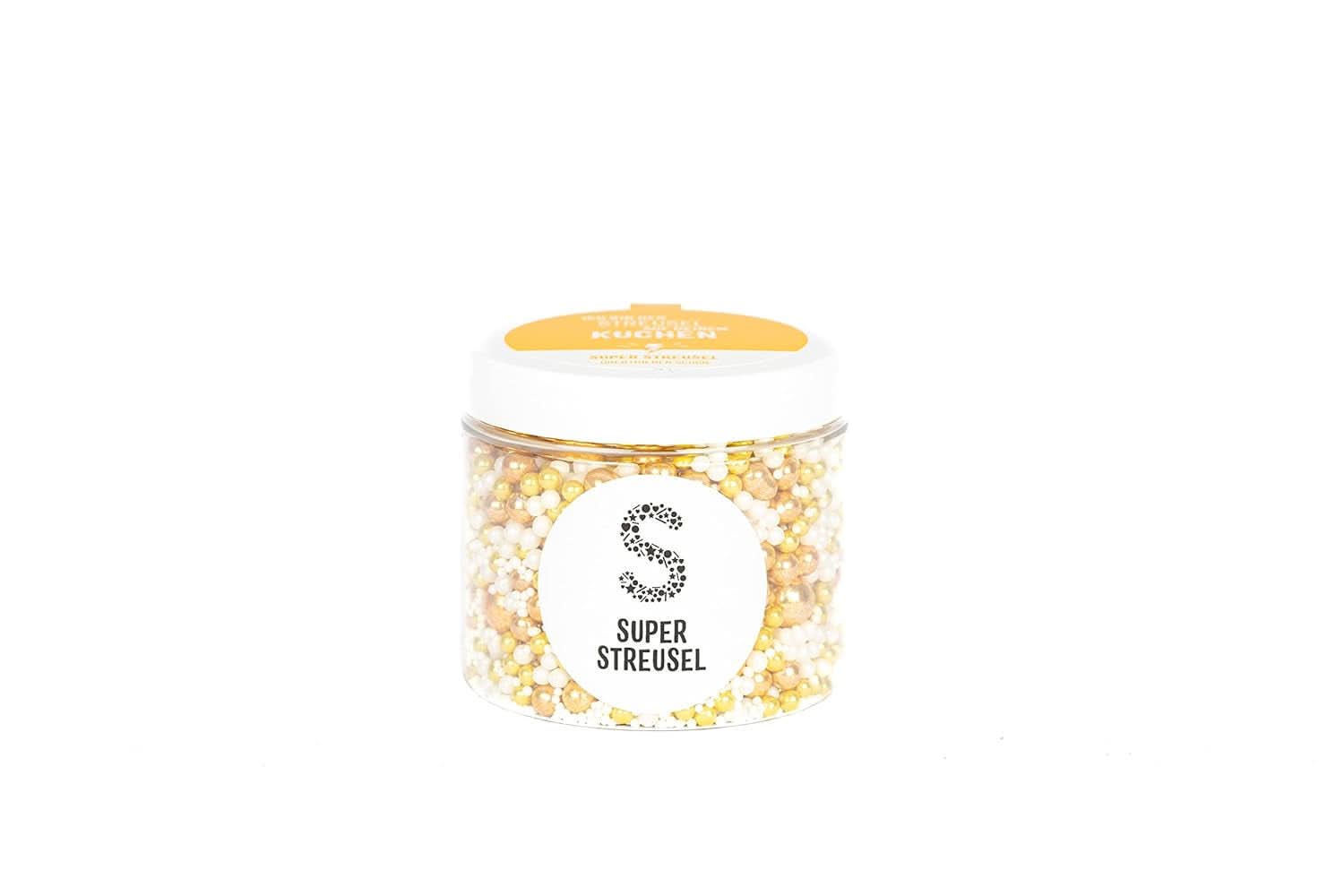Super Streusel Gold Glimmer, Weihnachtsstreusel, 180 Gramm Streusel Naty Shop