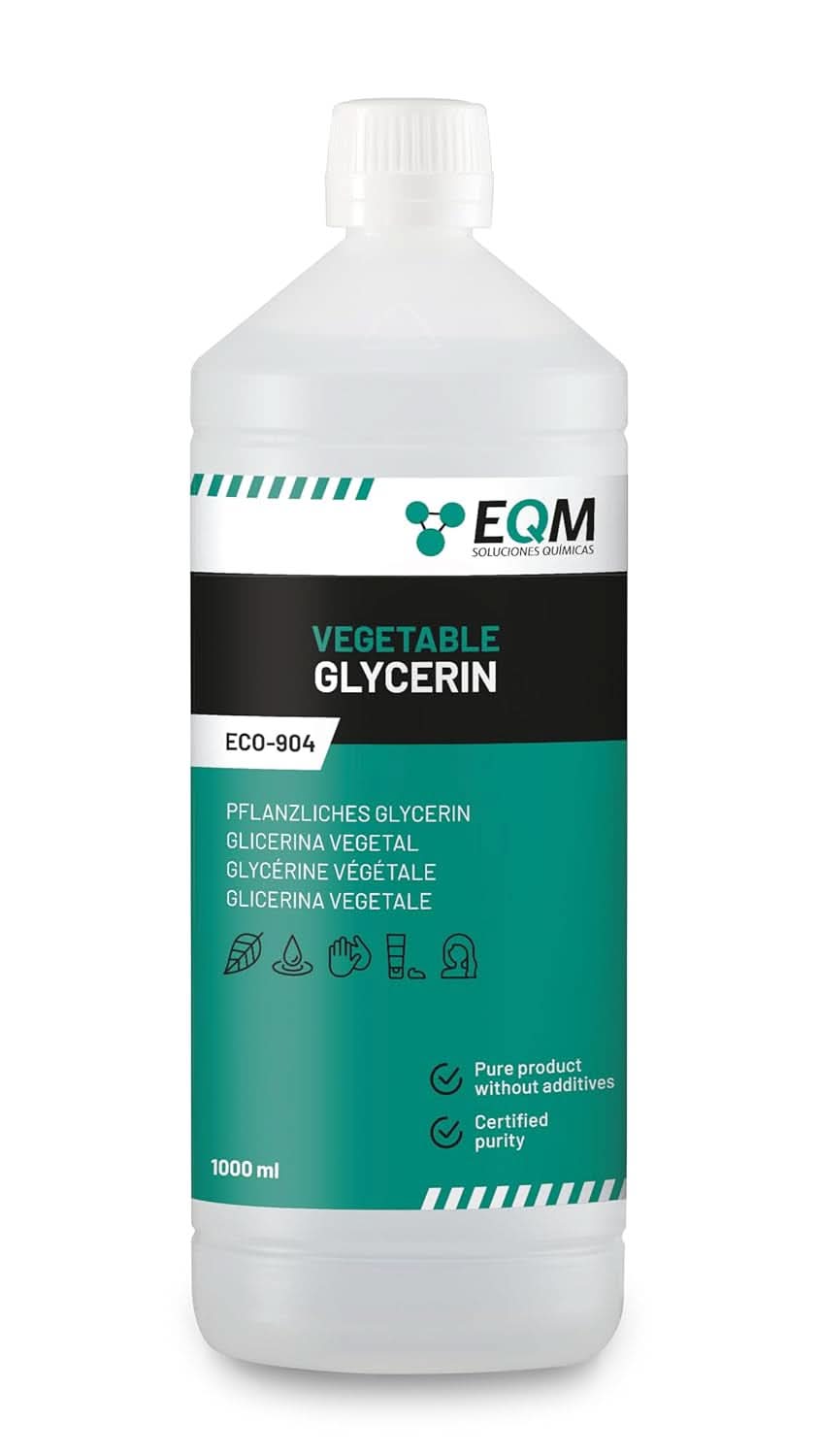 Pflanzliches Glycerin, 100 % natürlich, natürlicher Feuchtigkeitsspender für Haar und Haut, ideal für Seifen, Shampoos, Cremes, 1 Liter Dusche und Bad Naty Shop