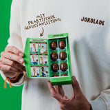 JOKOLADE PRALIN Box 80g | Großzügige Füllung mit Haselnuss-Nougat-Creme und Chips | Fair gehandelte Schokolade von Joko Winterscheidt