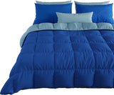 PETTI Artigiani Italiani – Winterdecke für Doppelbett, Maxi, einfarbig, doppelseitig, weiß, grau, 100 % Made in Italy. Bettdecken und Steppdecken Naty Shop Blau, Bettgröße 160 x 200: [Steppdecke 240 x 260 cm]