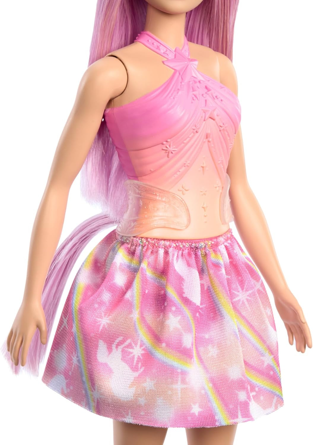 Barbie-Einhornpuppen mit bunten Fantasiehaaren, Farbverlaufsoutfits und Fantasieaccessoires rund um das Thema Einhorn, HRR13 Naty Shop Dolls