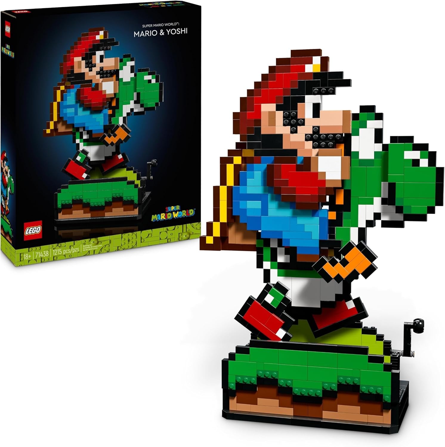 LEGO Super Mario World: Mario & Yoshi Nintendo-Sammelset, Pixelfiguren, Bau- und Ausstellungsmodell, Heimdekoration und Sammlerstück, Modellbausatz und Geschenk für erwachsene Fans 71438 Bausets Besuche den LEGO-Store Standardtitel