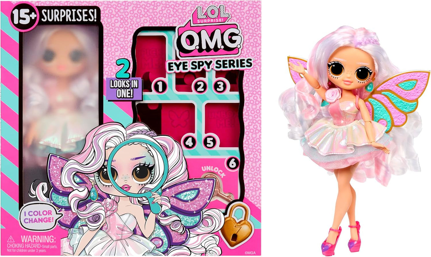 LOL Überraschung! OMG Eye Spy-Serie – Fee – Enthält 1 Puppe mit Outfit und Zubehör, Rätsellösung und Überraschungsentdeckung, 4 Sammelpuppen