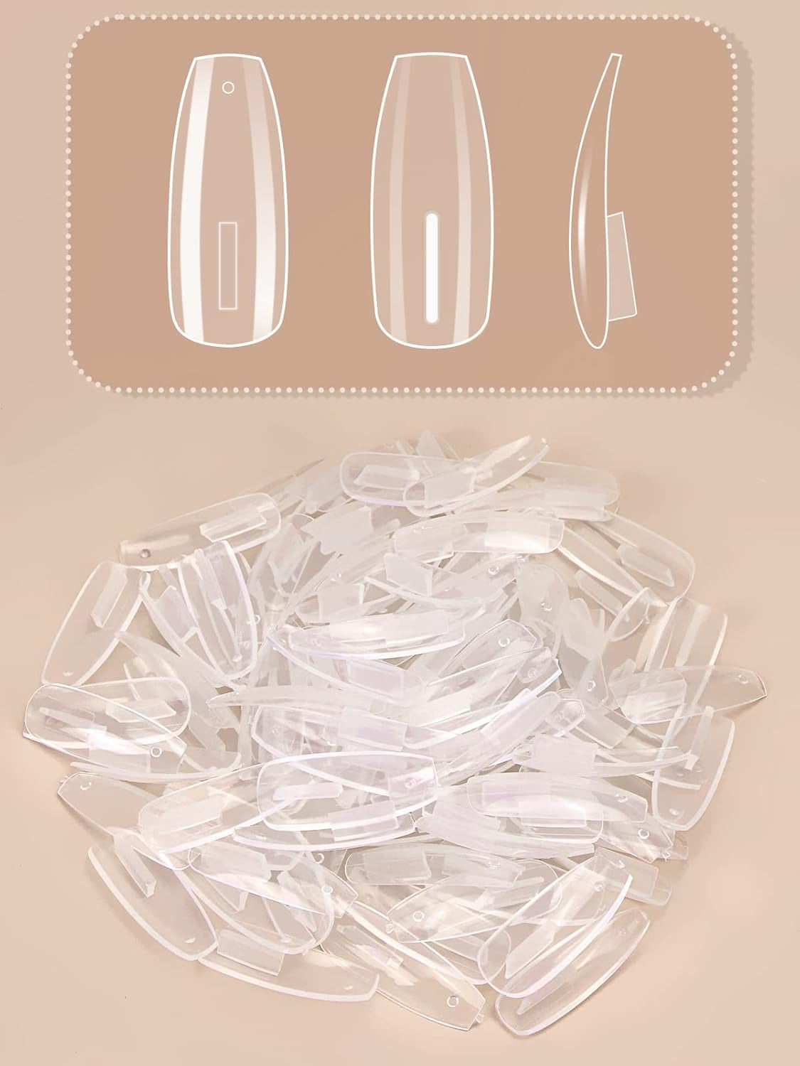 200 Stück transparente Ersatz-Nagelspitzen: Acryl-Nagelspitzen für Handübungen für Nageldesign