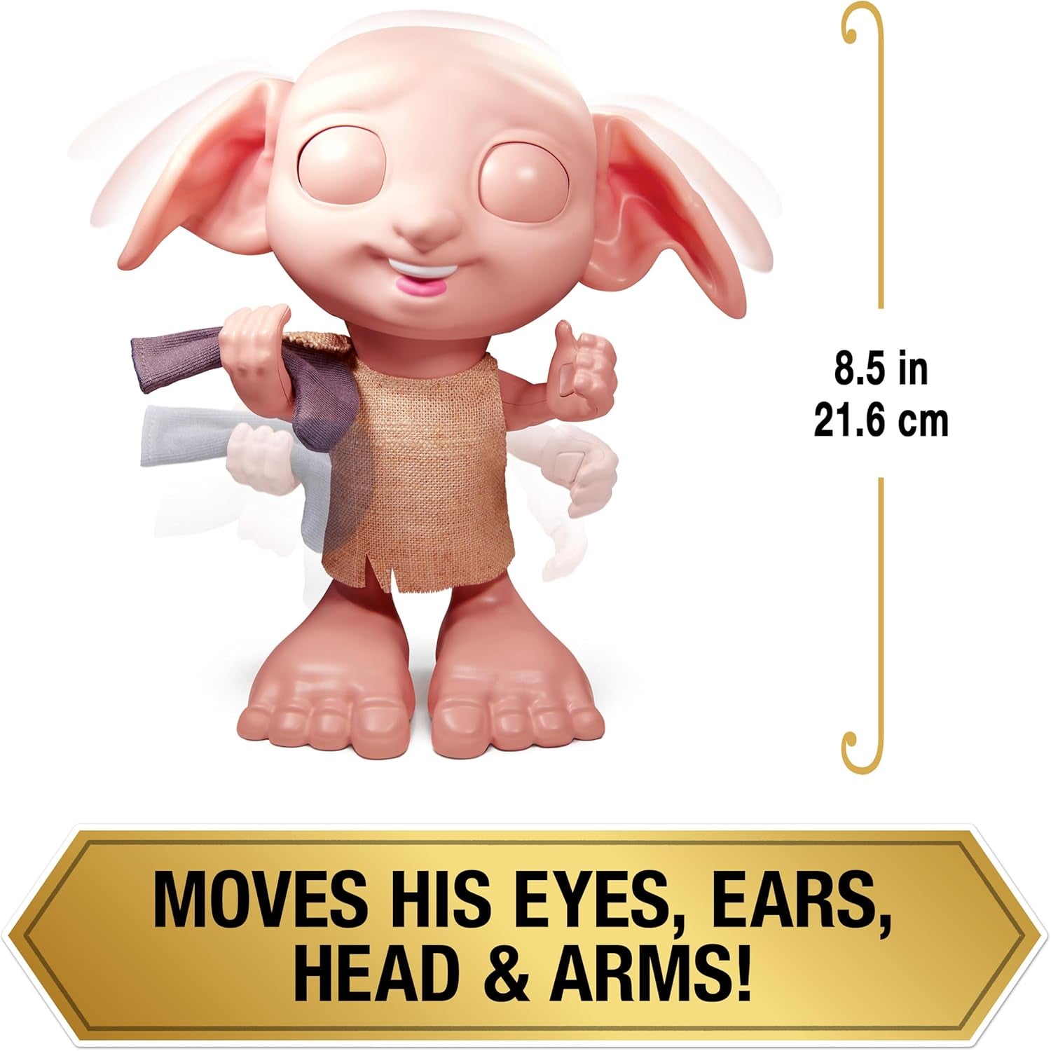 Spin Master 6067280 Wizarding World Harry Potter Magische interaktive Dobby-Elf-Sockenpuppe, 30+ Geräusche und Sätze, 21,6 cm, Kinderspielzeug, Schwarz