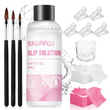 Polygel-Nagellösung, Polygel-Slip-Solution-Nagelset, Polygel-Flüssignagellösungen 75 ml, 5 Nagelspitzen-Clips, 3 Nagelbürsten, 1 Kristallbecher, 100 Reinigungsblätter