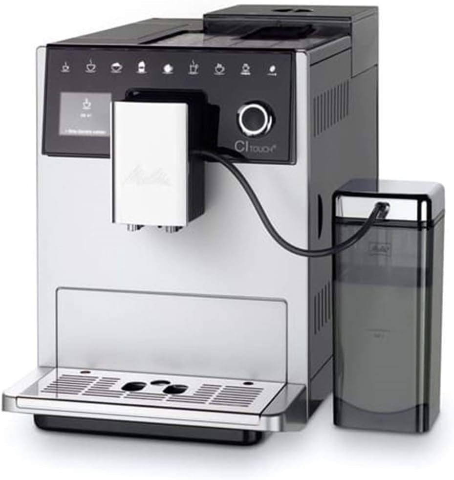 Melitta CI Touch – Espressovollautomat mit Milchsystem, Espressomaschine mit integrierter Kaffeemühle und Milchaufschäumer, z.B. für Espresso oder Cappuccino, silber
