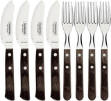 Tramontina PIZZA Besteck, 8-teiliges Set, Für 4 Personen, Rostfreier Edelstahl, Fsc-Zertifizierte Holzgriffe, Spülmaschinenfest Kitchen Naty Shop