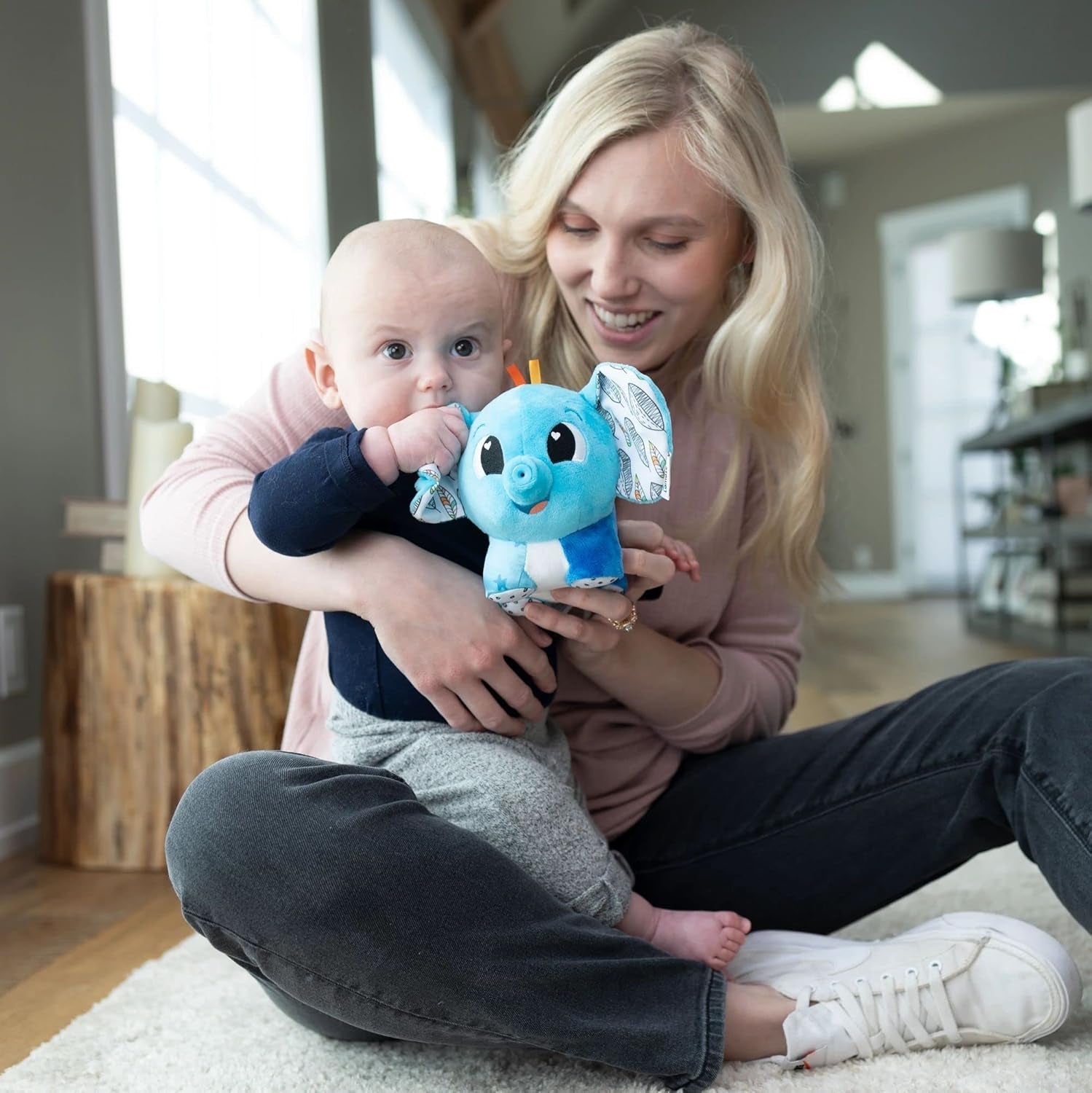 LAMAZE Elefant Puffaboo, Spielzeug für Neugeborene, sensorisches Babyspielzeug, Geschenk für frischgebackene Eltern, Entwicklungsspielzeug für 3 Monate alte Jungen und Mädchen, L27467 Babyspielzeug Naty Shop