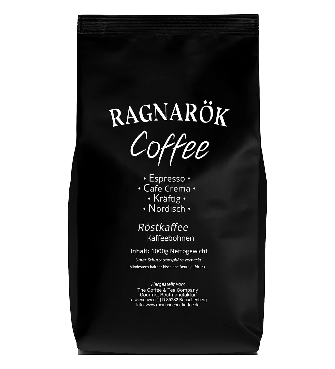 C&T „Ragnarök Coffee“ nordischer Röst-Kaffee | 1000g Bohne Gans | als Espresso & Cafe Crema Trinkbar | kräftig + würzig + aromatisch | 100 % natürlich mit Koffein