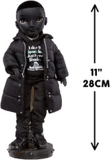 Rainbow High Shadow High – REXX McQueen – Modische schwarze Puppe mit modischem Outfit und über 10 bunten Spielaccessoires – Ideal für Sammler und Kinder im Alter von 4–12 Jahren