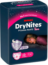 Huggies DryNites Nachtwindeln gegen Bettnässen für Mädchen von 13 bis ca. 17 Jahren (48–60 kg), 27 Stück (3 x 9), Monatspackung mit Höschenwindeln