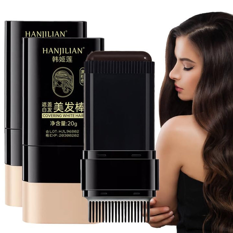 2 Stück dunkelbrauner Haaransatz-Puder, Haaransatz-Puder, Haaransatz-Concealer, Haarfärbestifte mit Kamm, graues Haar-Abdeckwerkzeug für Frauen und Männer (40 g, dunkelbraun) Naty Shop Haarfärbemittel Standardtitel