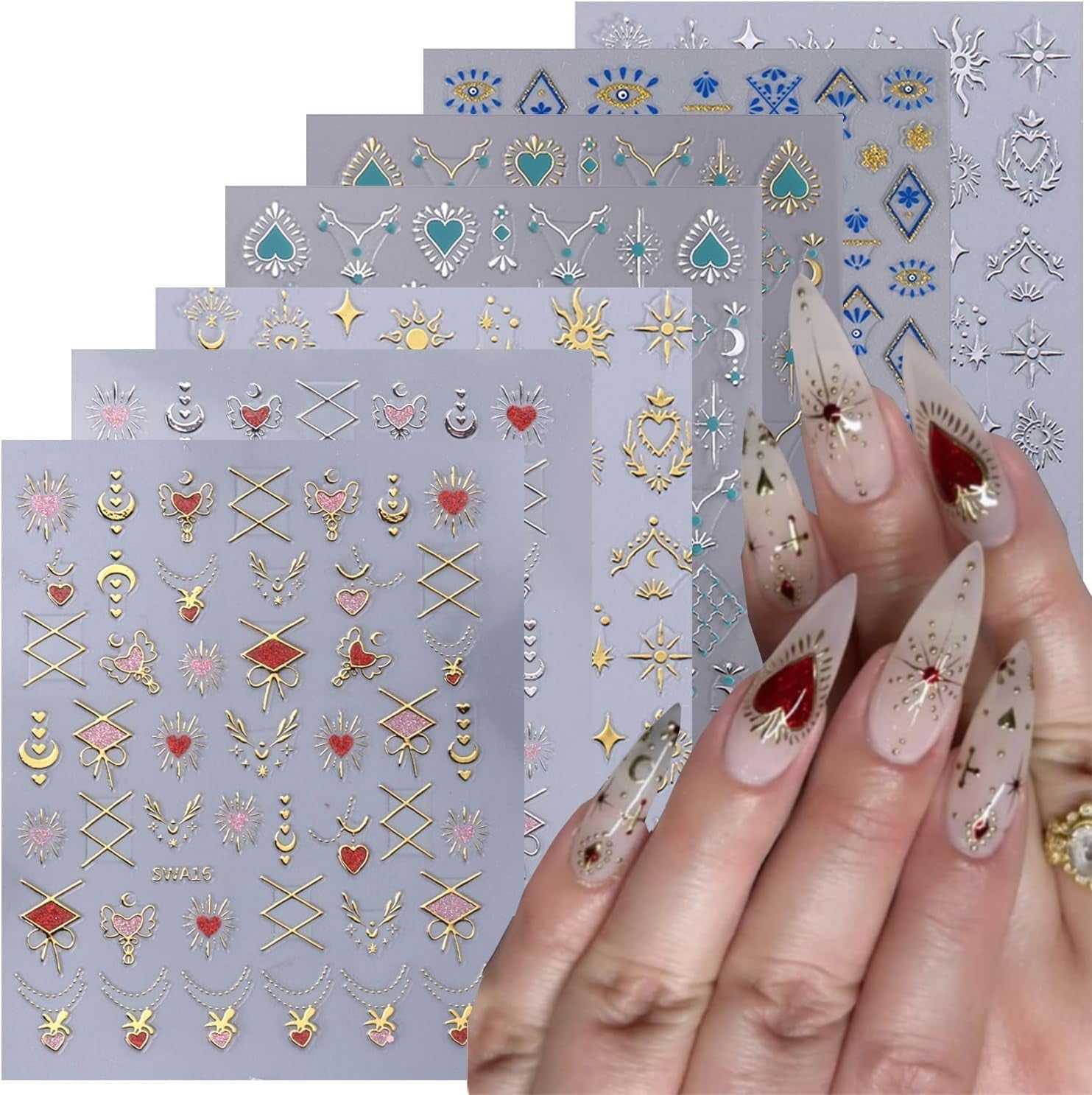 GZMAYUEN 12 Farben Französische Nagelaufkleber, 3D-Nagelaufkleber mit französischem Farbverlauf, selbstklebendes Nageldesign, Nagelzubehör
