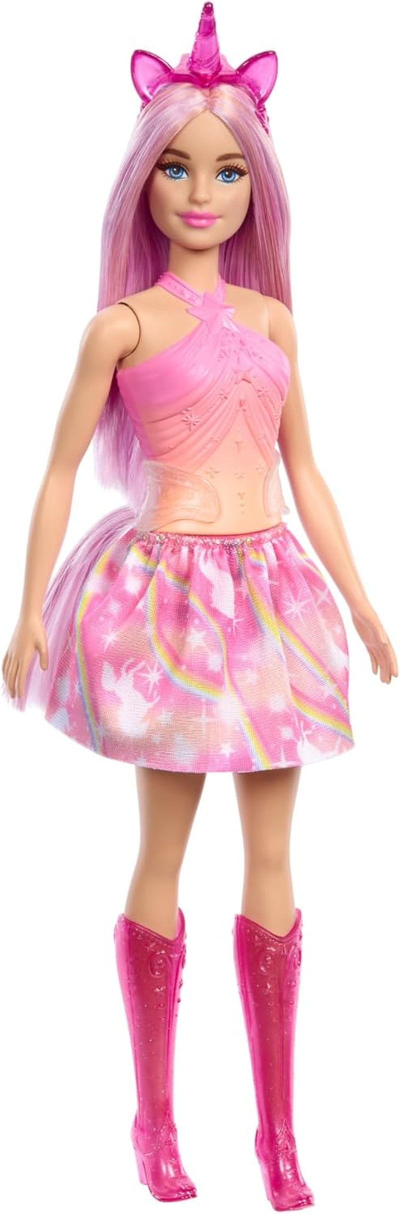 Einhorn-Barbie-Puppen mit bunten Fantasiehaaren, Farbverlaufs-Outfits und Fantasie-Accessoires rund um das Einhorn-Thema, HRR13 Naty Shop Dolls Standardtitel