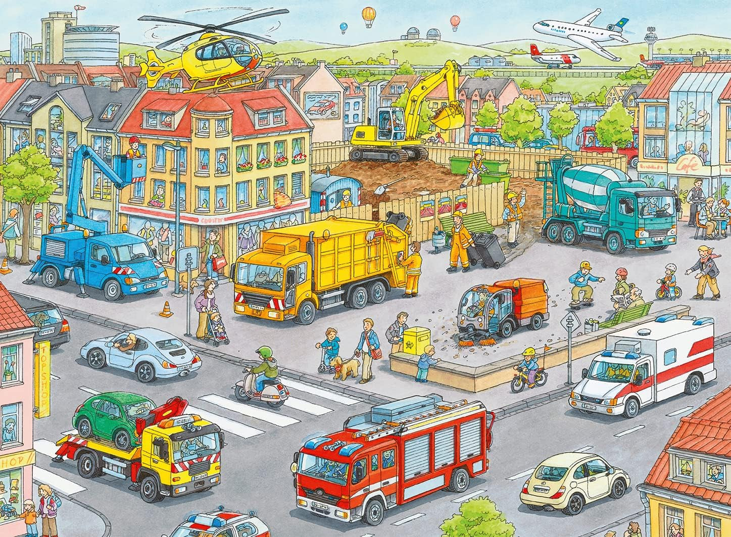 Ravensburger Puzzle für Kinder – 10558 Fahrzeuge in der Stadt – Puzzle für Kinder ab 6 Jahren mit 100 Teilen im XXL-Format Puzzle Naty Shop