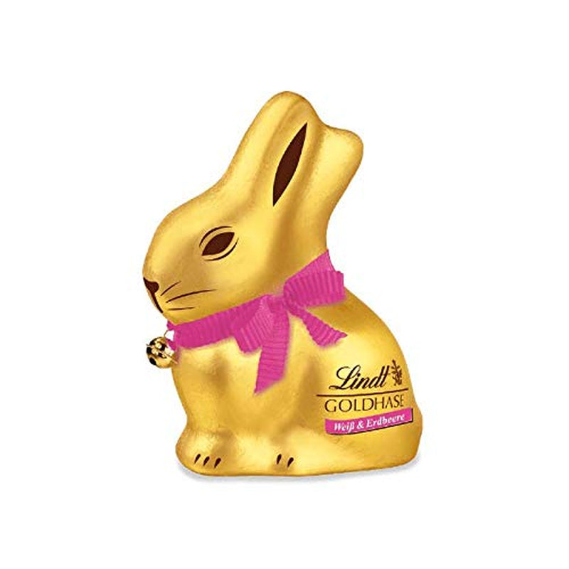 Schokoladen-Osterset | 894g | Inhalt: Goldhasen und Schoko-Goldhasen | 100g goldene Hasen | Hochwertige weiße Schokolade mit Erdbeerstückchen in Hasenform zu Ostern
