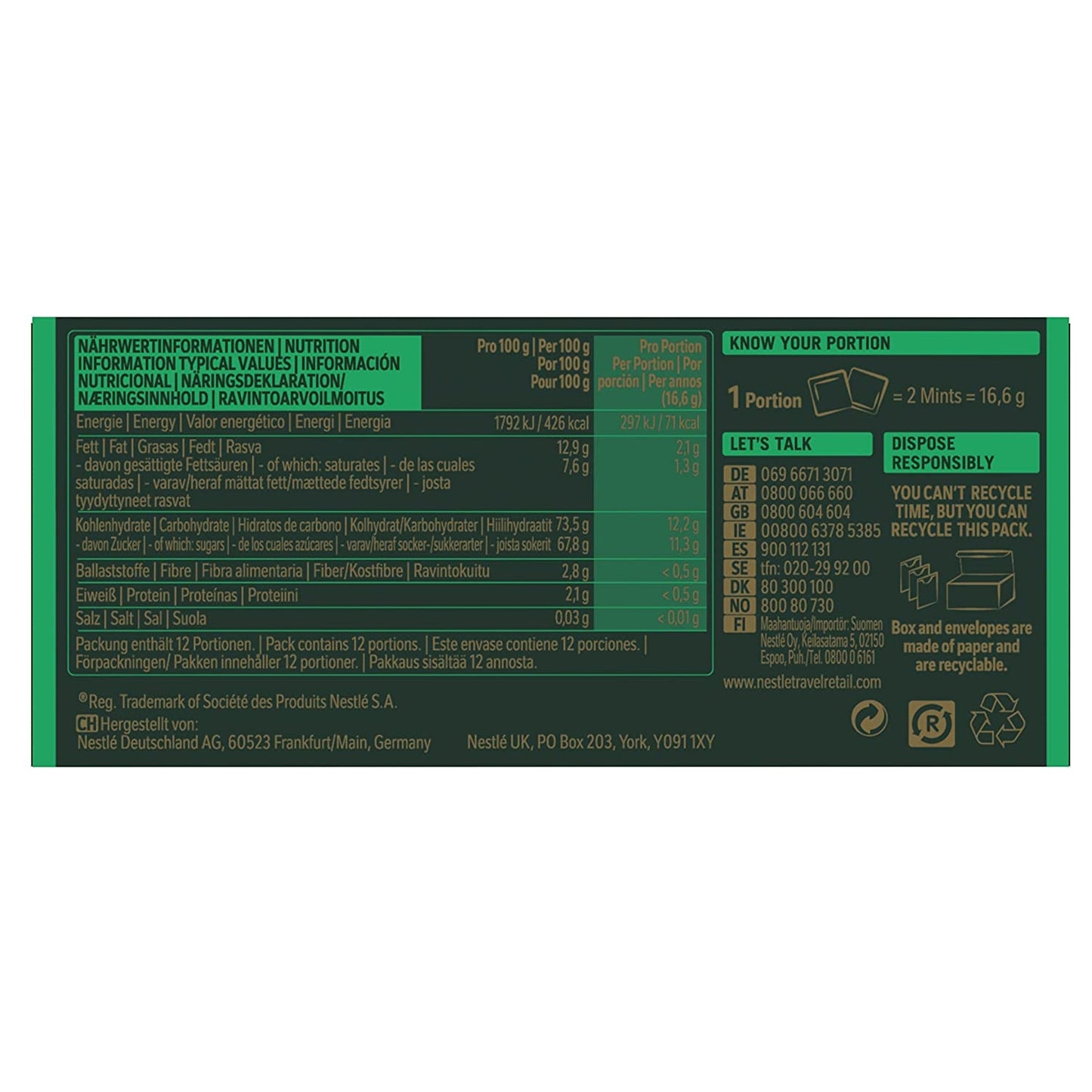 NESTLÉ AFTER EIGHT Dünne dunkle Schokoladenquadrate mit Minzcremefüllung für Genießer, 5er-Pack (1 x 200 g)